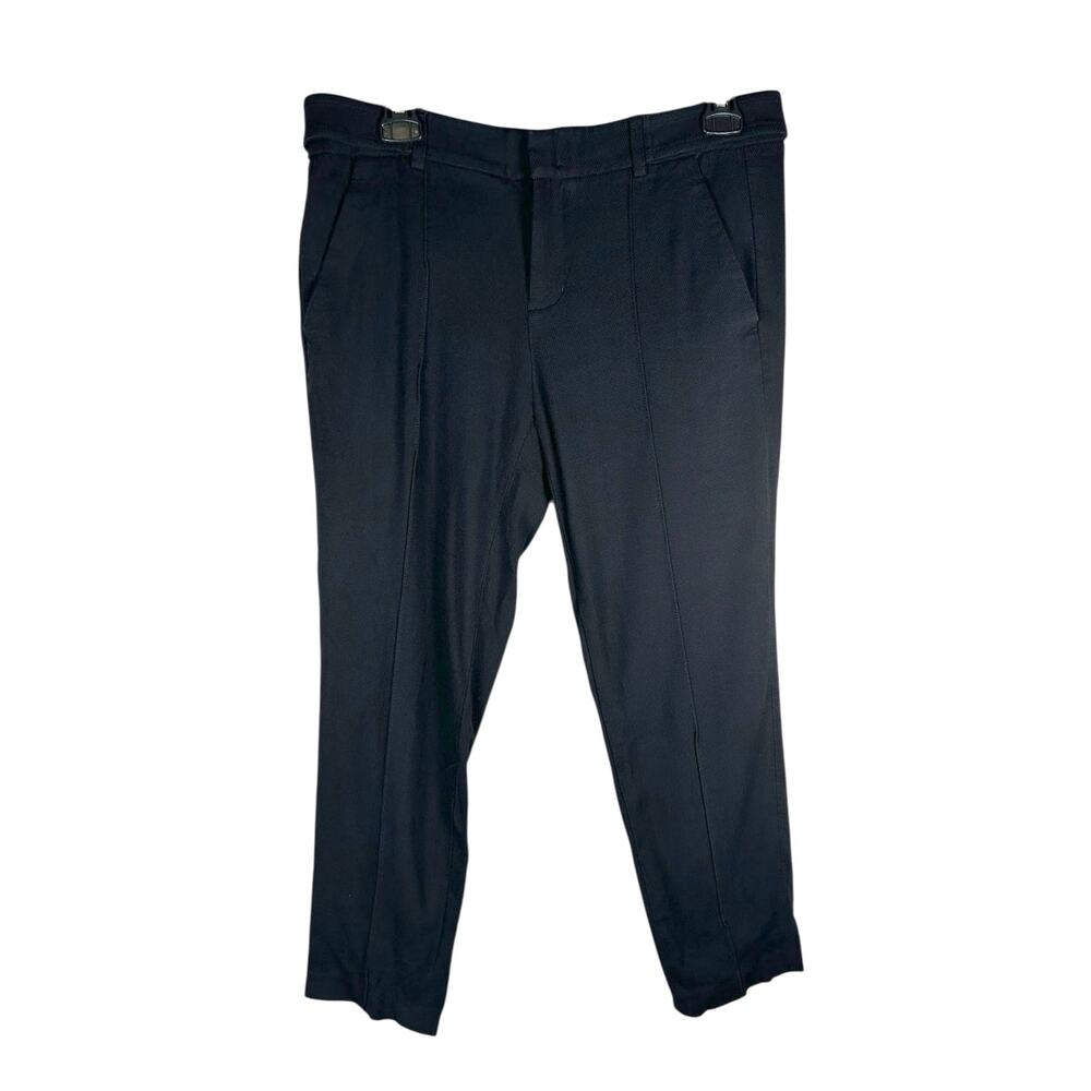 Vince Womens Wool Blend Trouser Cropped Pants Mid Rise Black 6 Classic Career
